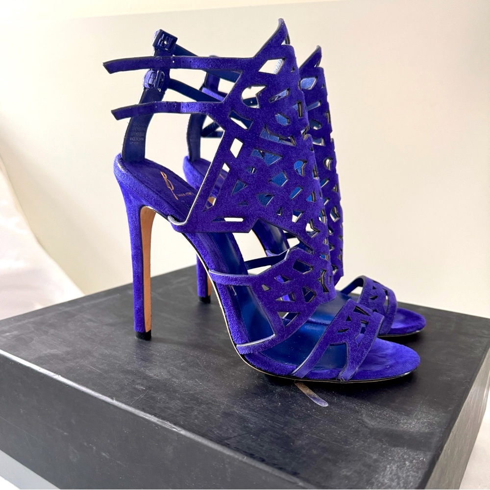Brian Atwood Laplata Strappy Suede Sandals